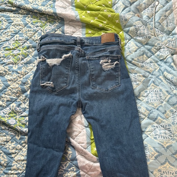 American Eagle Outfitters Ripped Blue Skinny Jeans - Picture 3 of 3